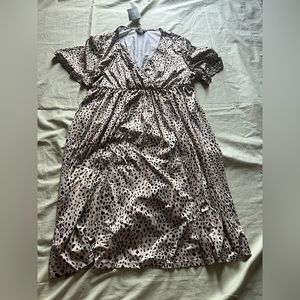 Amzplus Size XL Length 39” Dress Slip On Side Pockets Short Sleeves #51